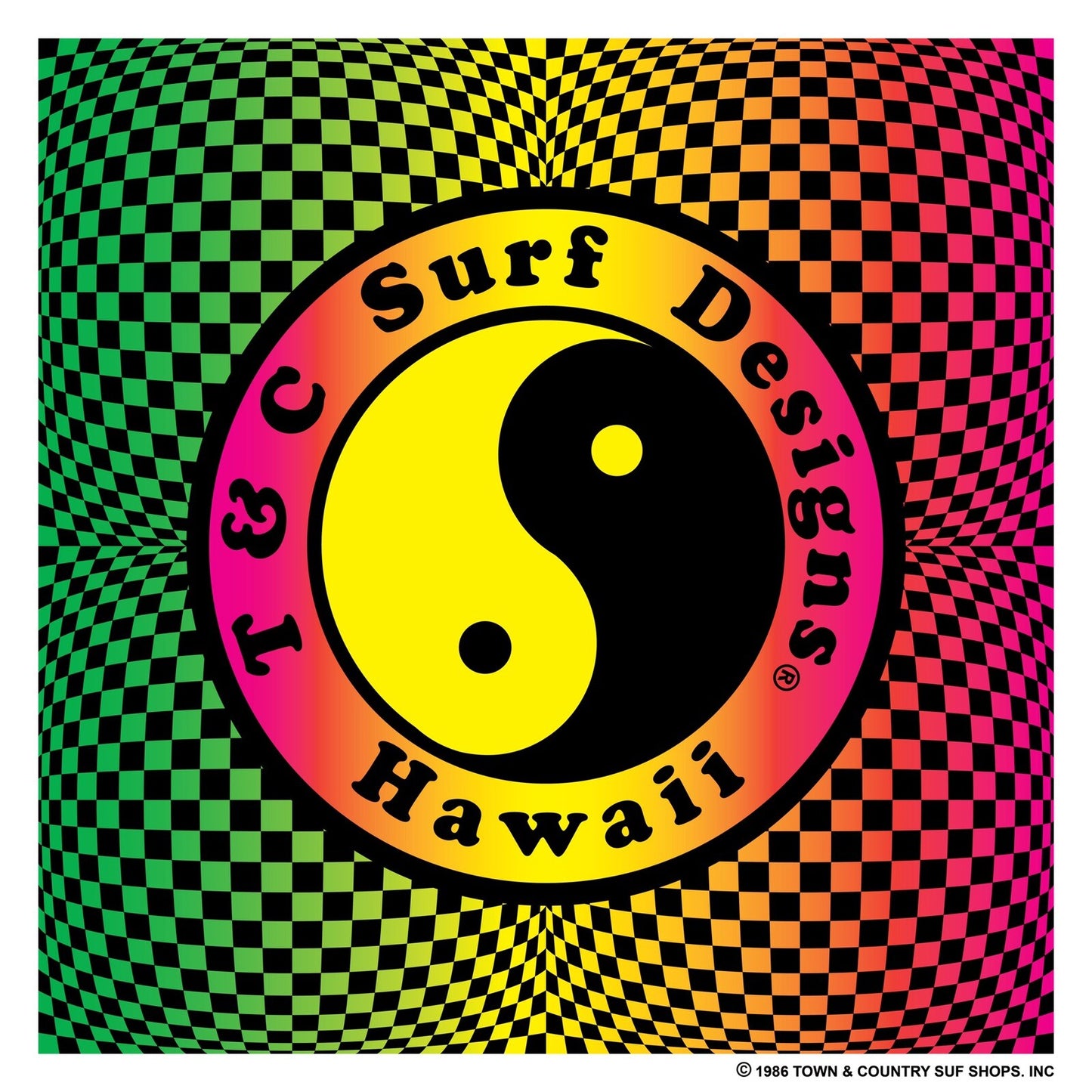 Town Country Surfboards STICKER Hawaii TIKI Surfing STICKER T&C HAWAII DECAL 241