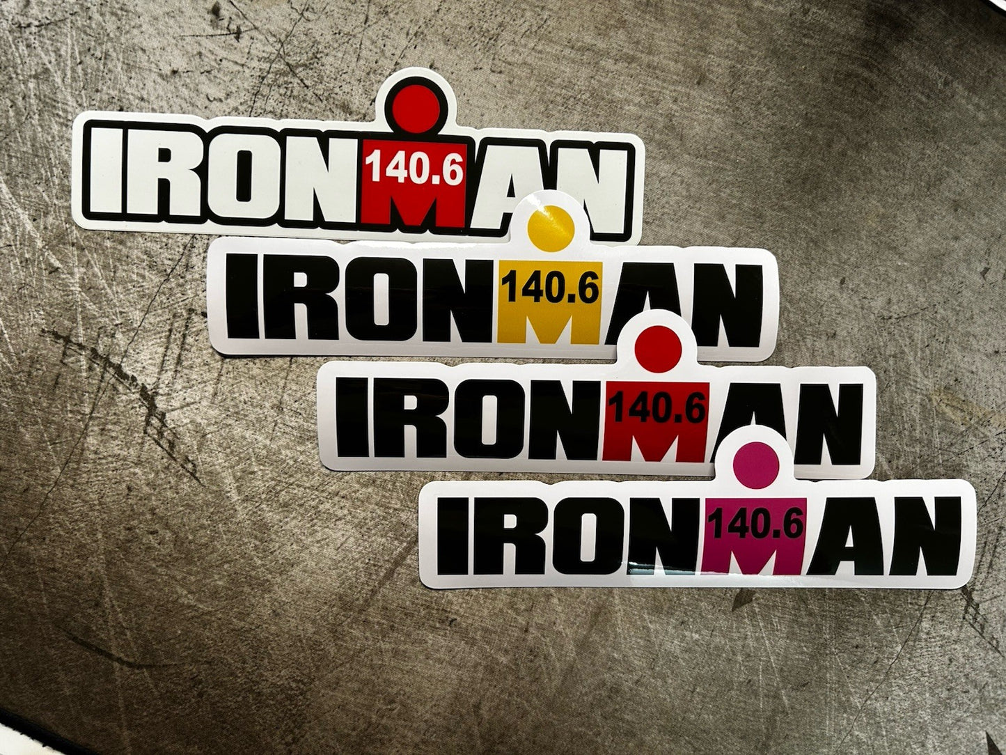 Ironman Sticker XL Set 4 - 7” Ironman 140.6 Running Stickers Bike Swim Run Gym 1