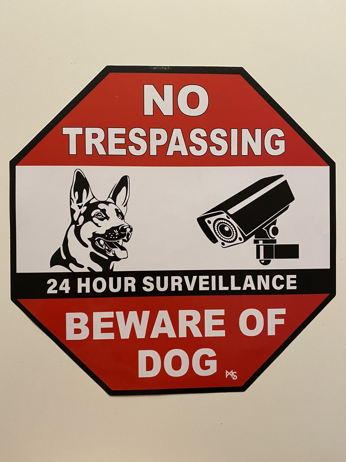 BEWARE OF DOG SIGN 10” XXL NO TRESPASSING STICKER LOT 6 Camera STICKER SECURITY