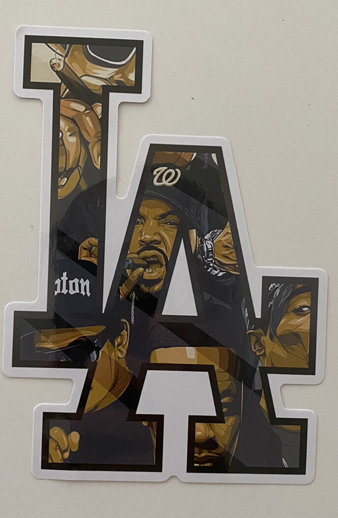 LA Sticker Set Large 6” Rap Hiphop NWA Dre Snoop Tupac Eazy E Deathrow Chronic 2