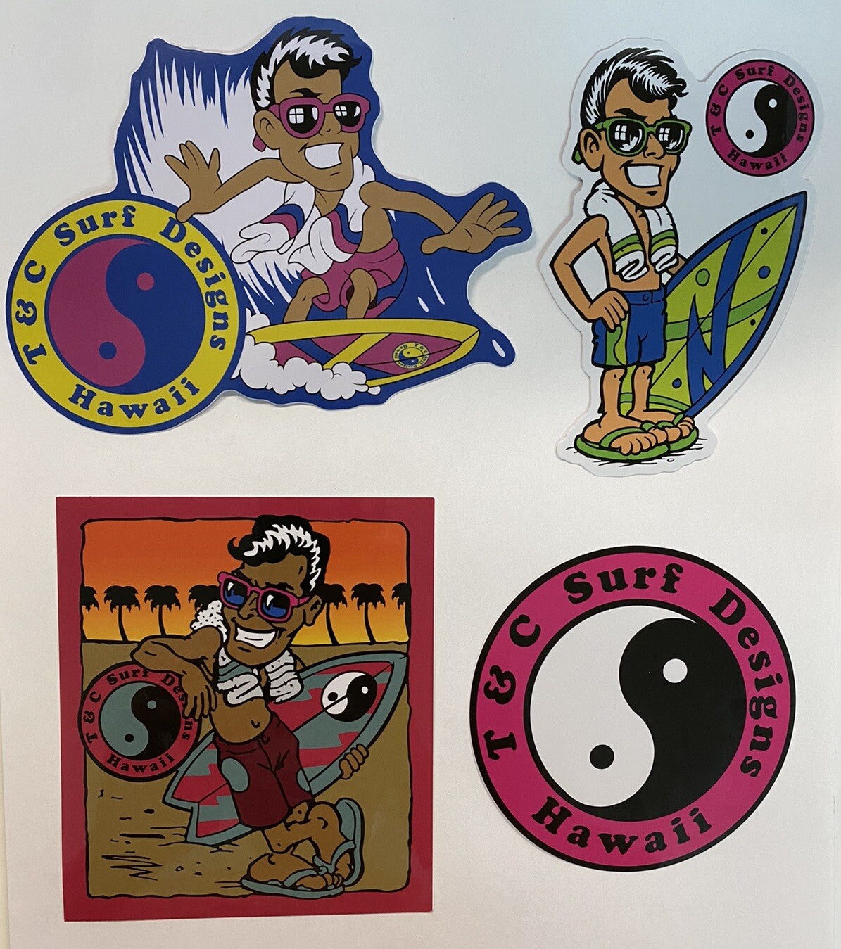 Town Country Surfboards Stickers T&C Ape Joe Cool Alien Surfing Da Boys 4 Set LA