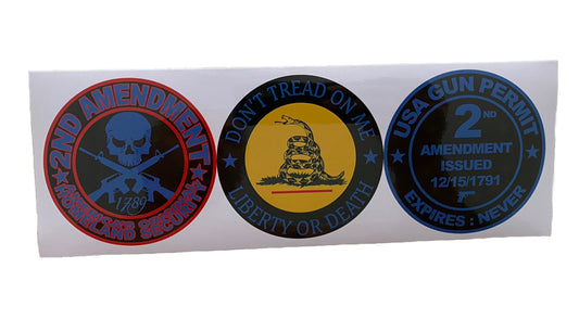 2nd Amendment Don’t Tread On Me Stickers S&W Sig Sauer Ruger Colt Gun Permit .38