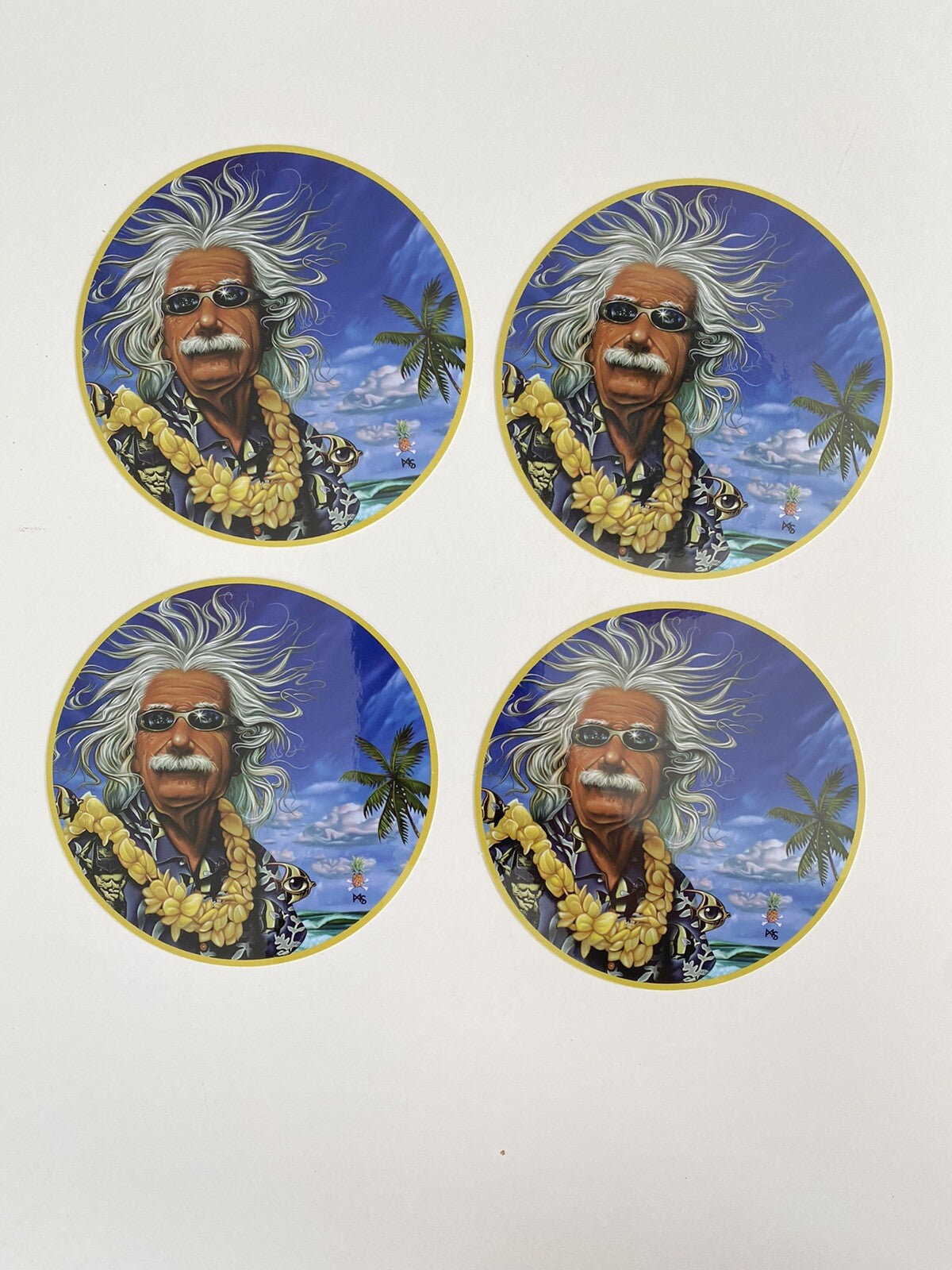 HOBIE Surfboards Sticker Set 4 Pack Old Surf Dude Vintage Surf Skateboarding Fcs