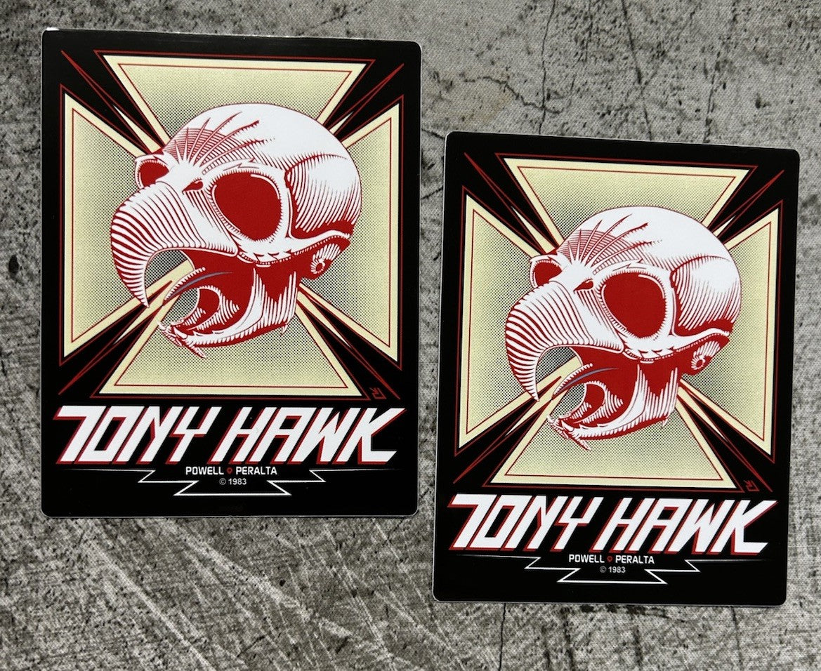 Tony VINTAGE SKATEBOARDING STICKER 1980’s Skateboarding BOGO TONY HAWK White