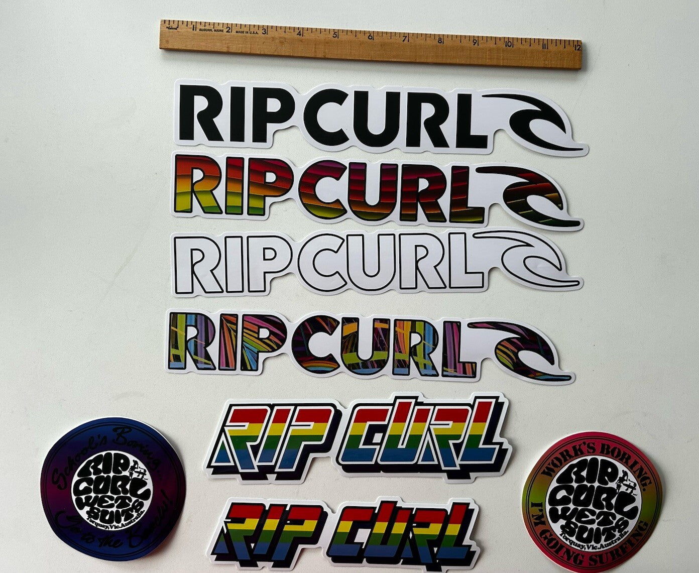 RIP CURL Stickers Set 8 O’NEILL VOLCOM Lost Surf Stickers Eddie Would Go FCS LA