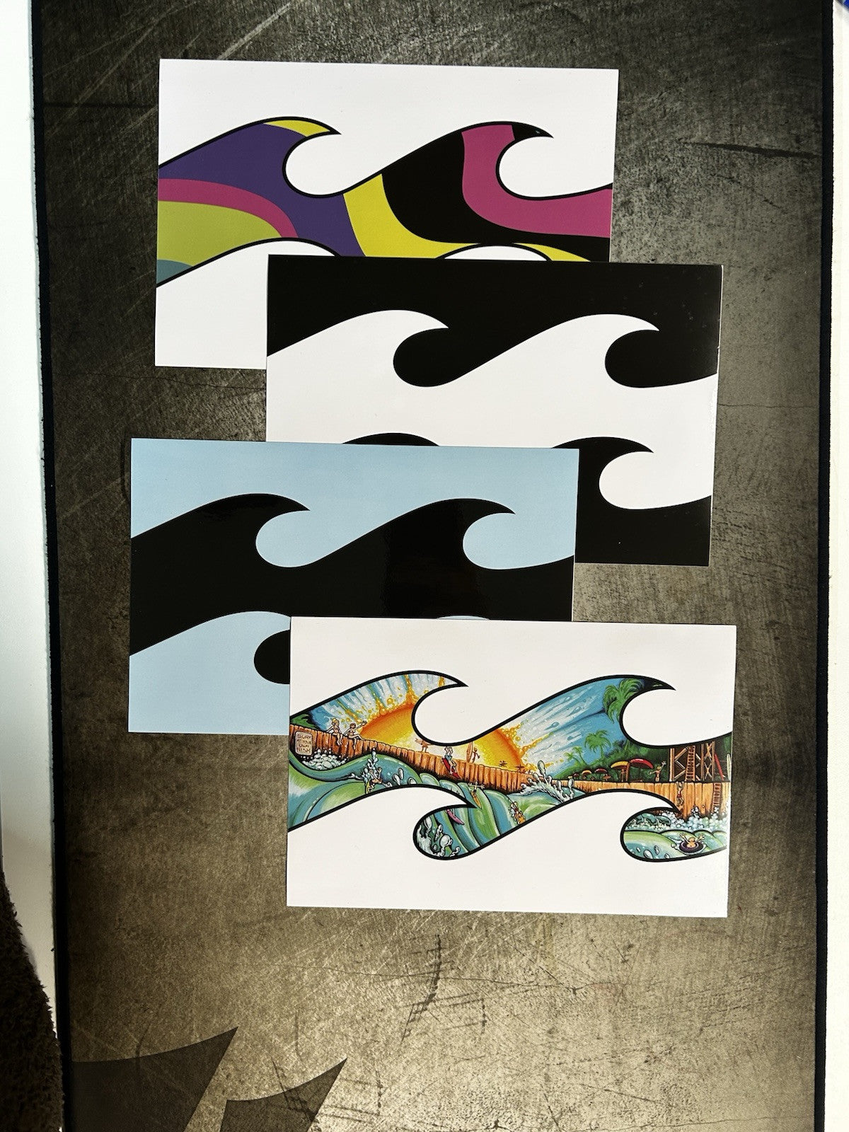 BILLABONG STICKER SET 4 TEAM STICKERS RIP CURL Lost Quiksilver SLATER EDDIE GO