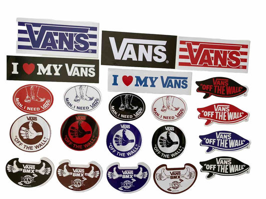 VANS STICKERS SET 21 XL Size 4”-9” Surf Stickers Skateboard Sticker Set BMX Moto