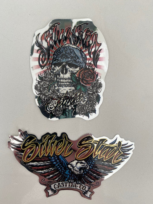 VINTAGE Sticker Lot SULLEN STICKER Silverstar Sticker TATTOO ART Skull STICKER