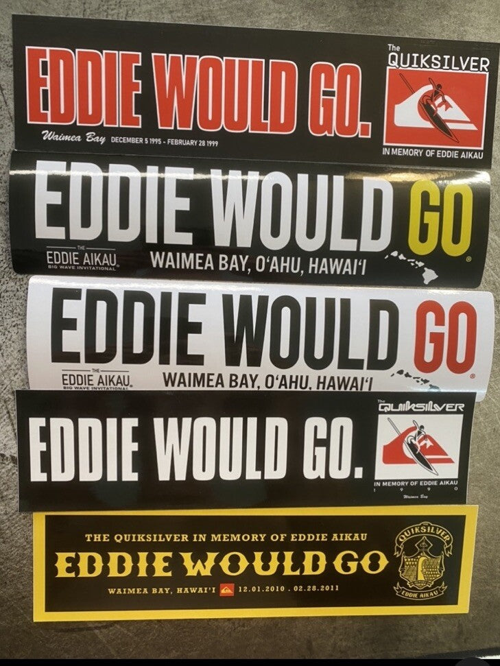 Eddie Would Go Sticker Lot Big Wave Invitational Hawaii Quiksilver Surf Sticker