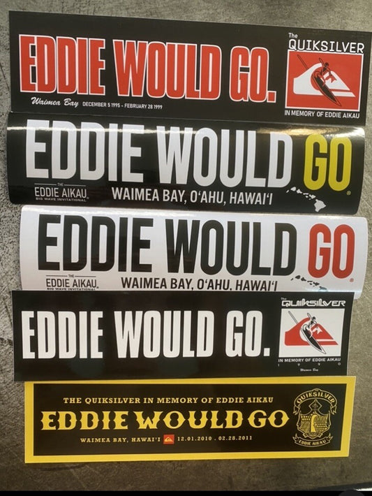 Eddie Would Go Sticker Lot Big Wave Invitational Hawaii Quiksilver Surf Sticker