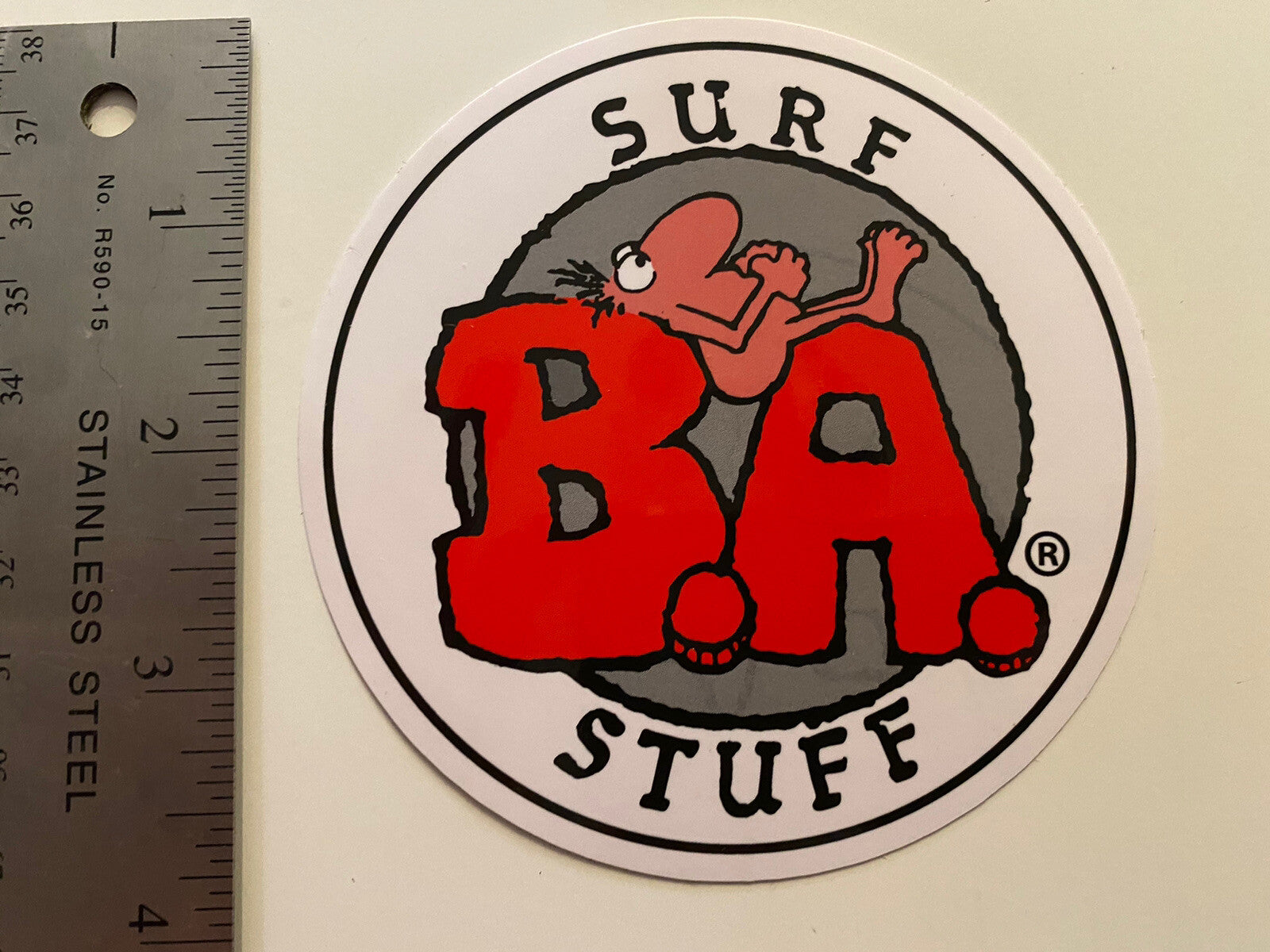 Vintage Surfboard Sticker  BA Surf Sticker 1980’s RIP CURL Volcom Fcs Fins Hobie