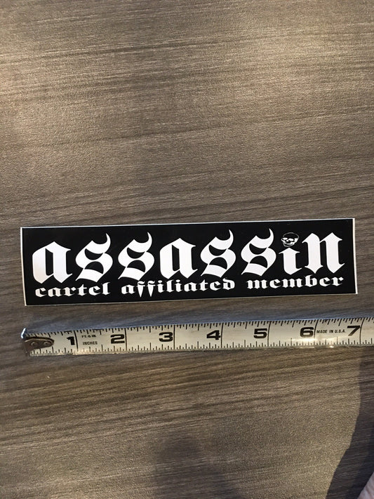 Assassin Sticker Gaming Sticker Biker Sticker Gang Cartel UFC MMA  Hip Hop 1%