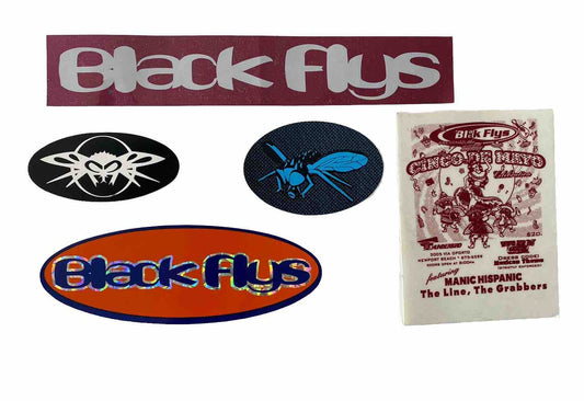 BLACK FLYS STICKERS Band Sticker Vans Sublime Mayhem T&C Lost Ripcurl Powell