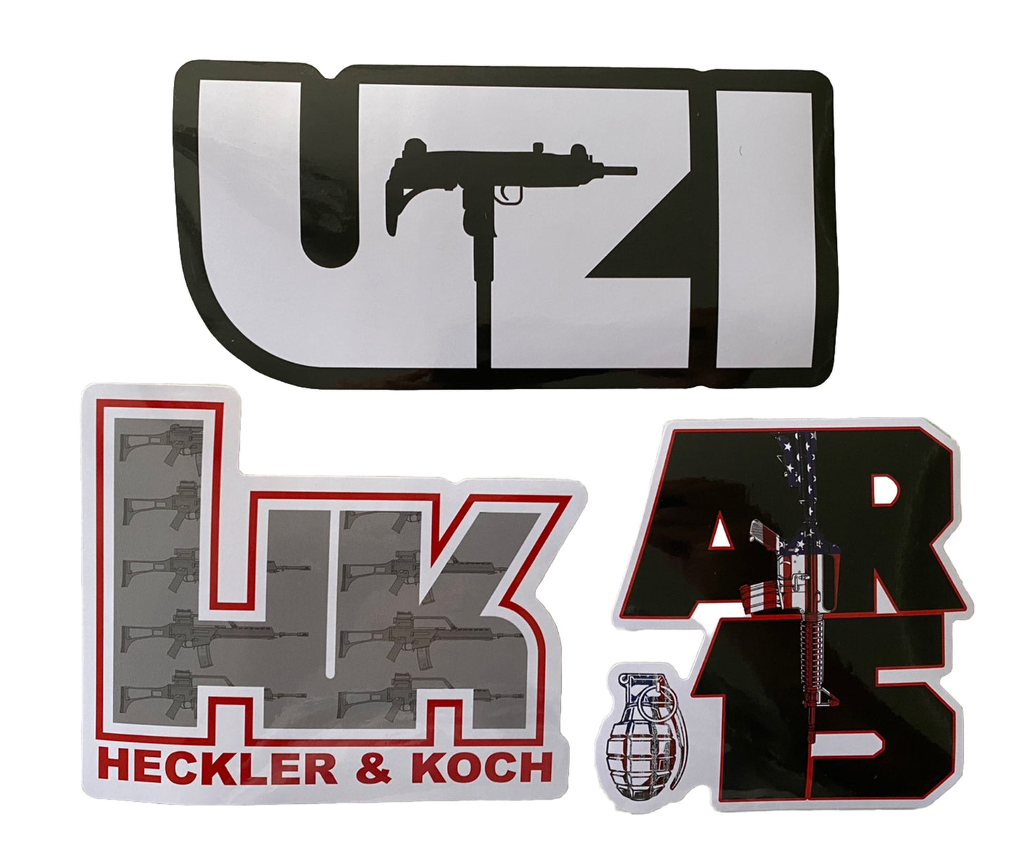 Springfield Armory Decals Uzi HK Stickers 3 Pack Gun Stickers Glock