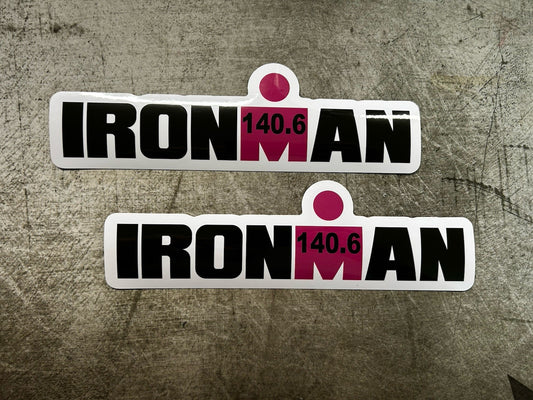 Ironman Sticker XL Set 2 - 7” Ironman 140.6 Running Stickers Biking Swimming Run