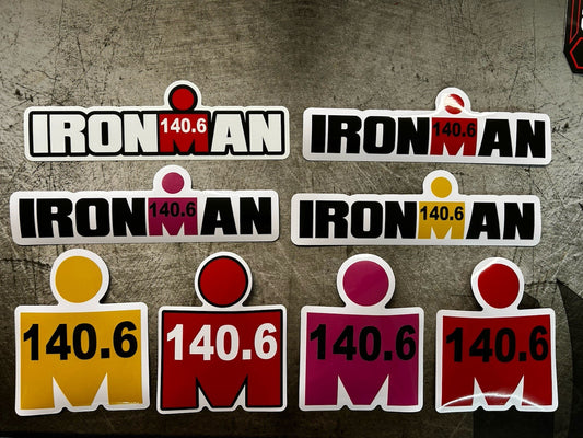 Ironman Sticker XL Set Of 8 Ironman 140.6 Running Stickers Cycling Swimming Race