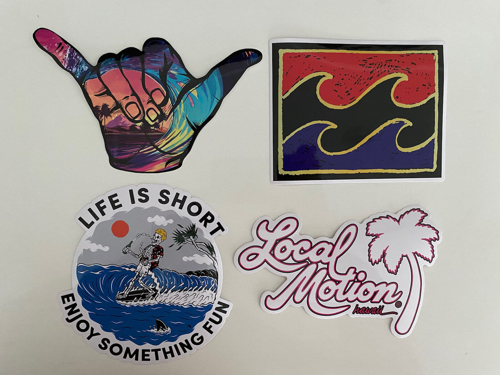 SURF STICKERS Vintage Surf Stickers Rip Curl Lost Billabong Hang Loose Shaka FCS