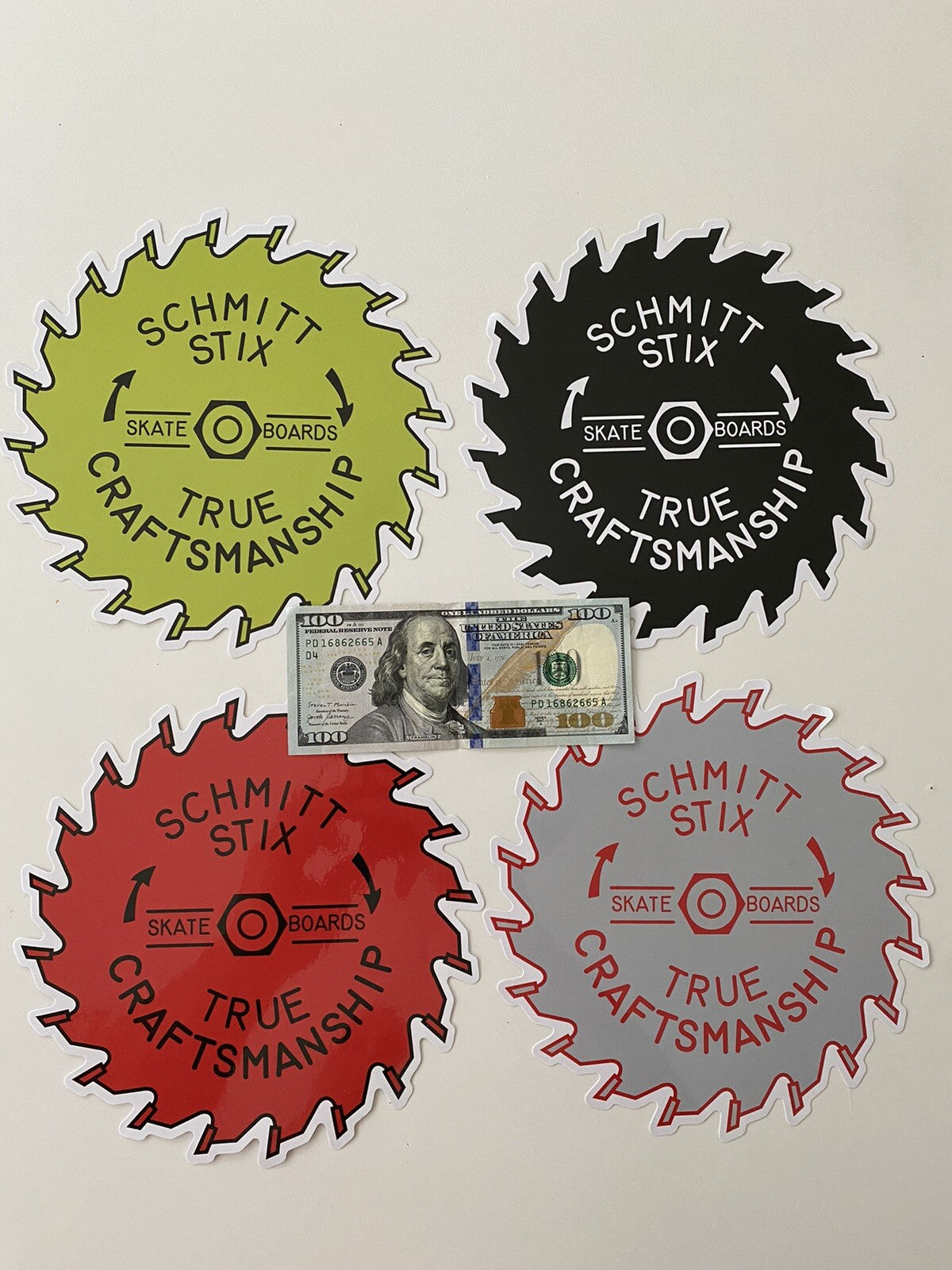 SCHMITT STIX STICKER  XL 8” Set Of 4 Powell Sims Baker Vision World Industries 1