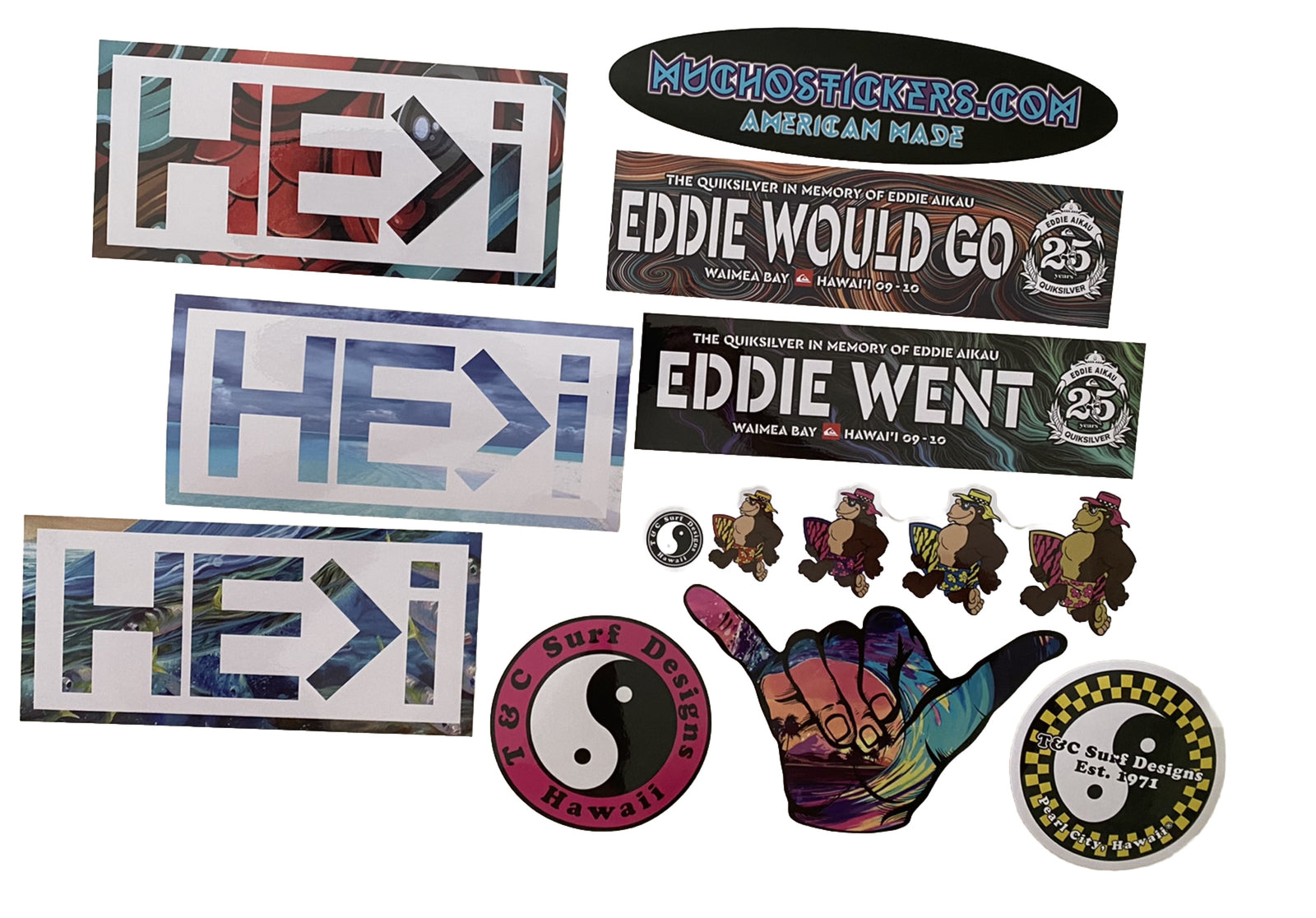 T&C Stickers Eddie Would Go Stickers Volcom Hosoi Vans Lost Mayhem RVCA Ripcurl