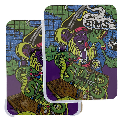 Sims Skateboard Sticker 1980 Vintage Skateboarding Stabb Pirate Decal Alva FLIP