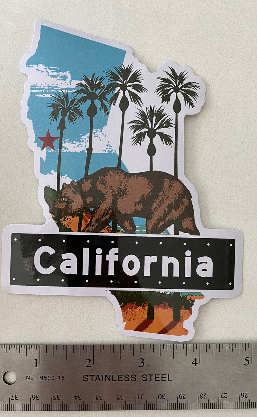 California Sticker CA State Sticker LA Fire Support  CA State Bear Decal LA OC