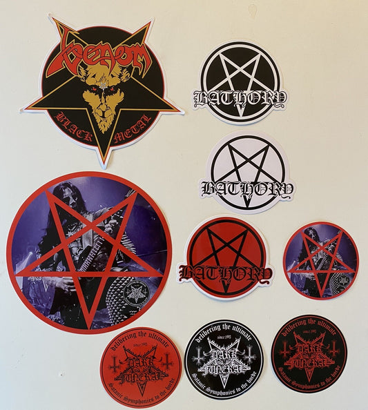 HEAVY METAL STICKERS 9 Lot XL STICKERS Behemoth Arch Enemy Metallica Wacken Fest