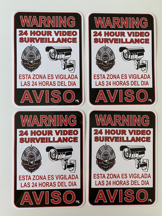SECURITY STICKER LOT AVISO NO TRESPASSING STICKER VIDEO CAMERA STICKER SECURITY