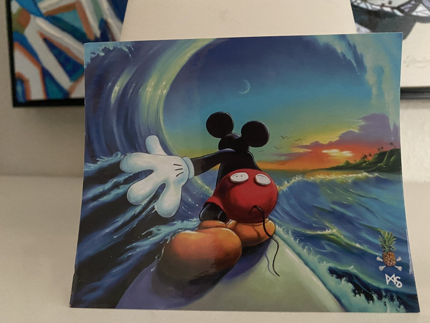 SURF STICKER VINTAGE  MICKEY MOUSE Surf STICKER MICKY SURF HOBIE RVCA