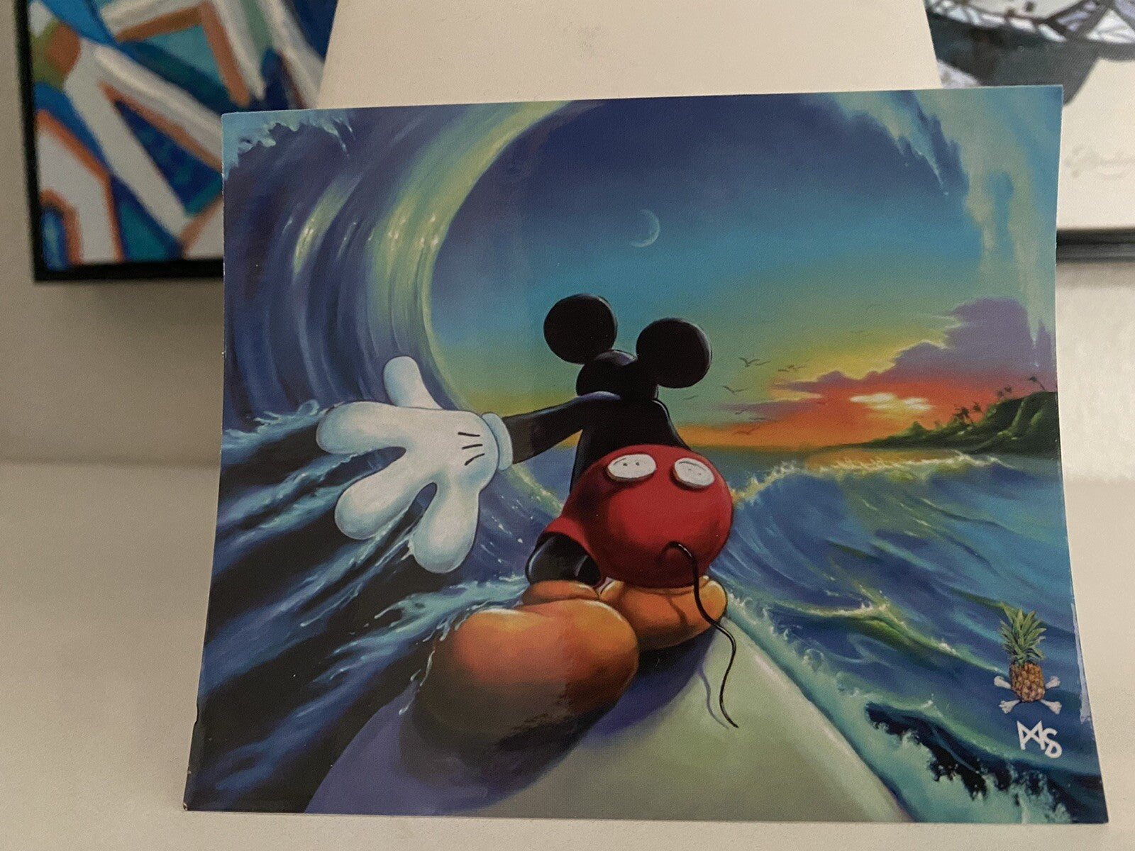 SURF STICKER VINTAGE  MICKEY MOUSE Surf STICKER MICKY SURF HOBIE RVCA