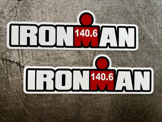 Ironman Sticker XL Set 2 - 7” Ironman 140.6 Running Stickers Biking Swimming Run