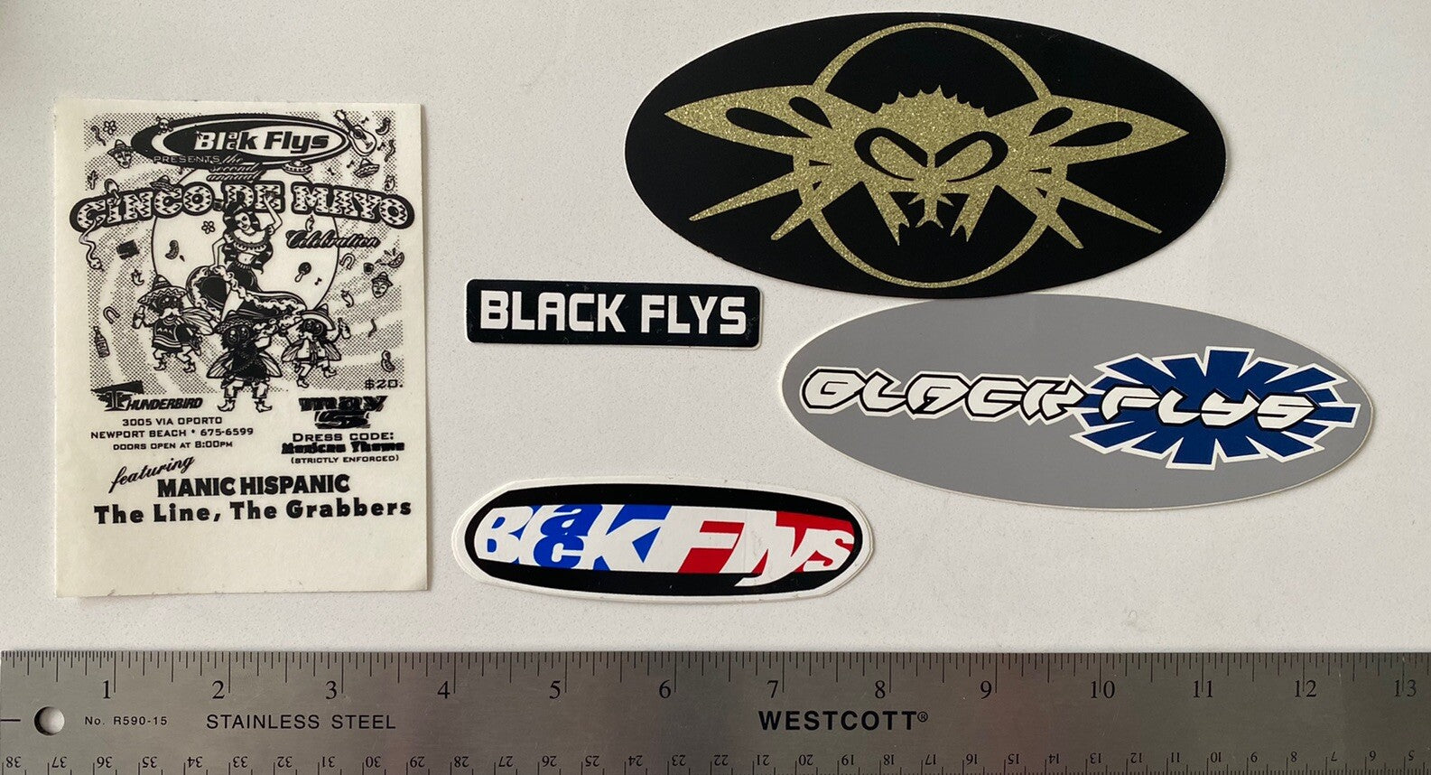 BLACK FLYS STICKERS Band Sticker Vans Sublime Mayhem T&C Lost Misfits RVCA Bones