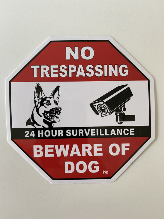 BEWARE OF DOG STICKER NO TRESPASSING STICKER VIDEO CAMERA STICKER SECURITY SST