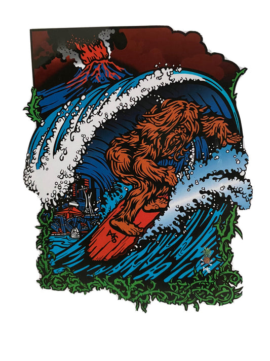 SURFING STICKER Vintage STICKERS BIG FOOT SURFING Sasquatch HE I Volcom Vans SST