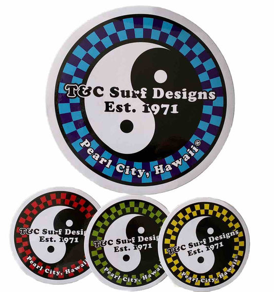 T&C Stickers Town Country Surfboards 4 Sticker Set 7” XXL Ripcurl Hobie Album HI