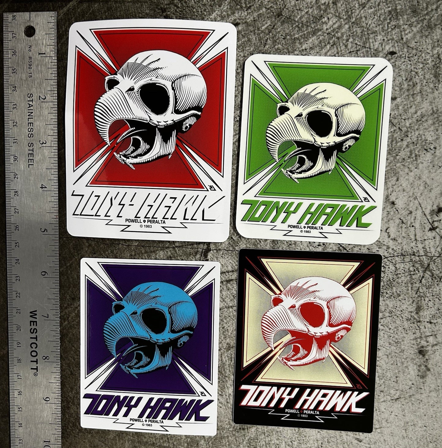 VINTAGE SKATEBOARDING STICKER Set 1980’s Skateboarding TONY HAWK Alva Madrid Hos