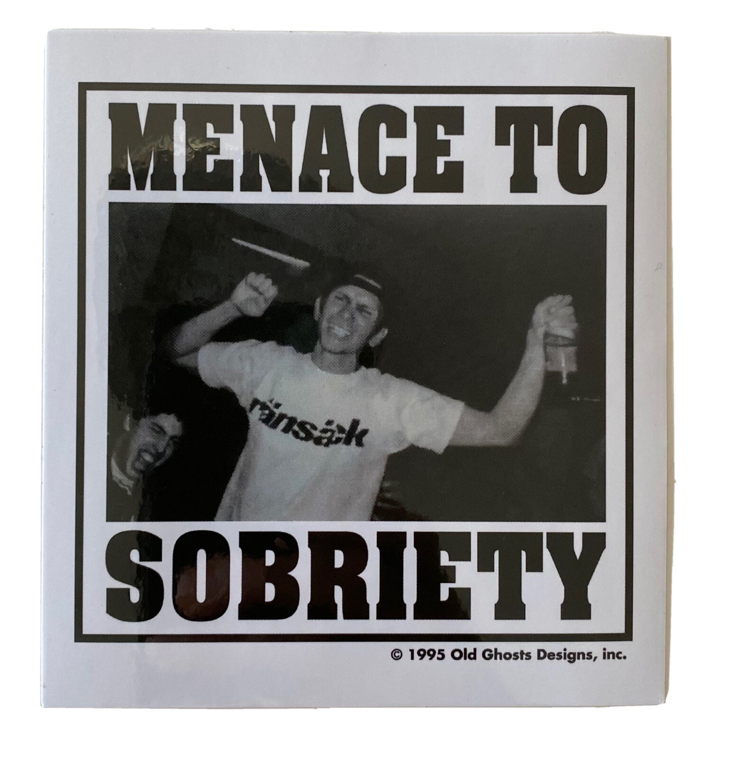 VINTAGE OLD GHOST STICKER  Menace To Sobriety STICKER 1989 PORNHUB  HUNTER “BOGO