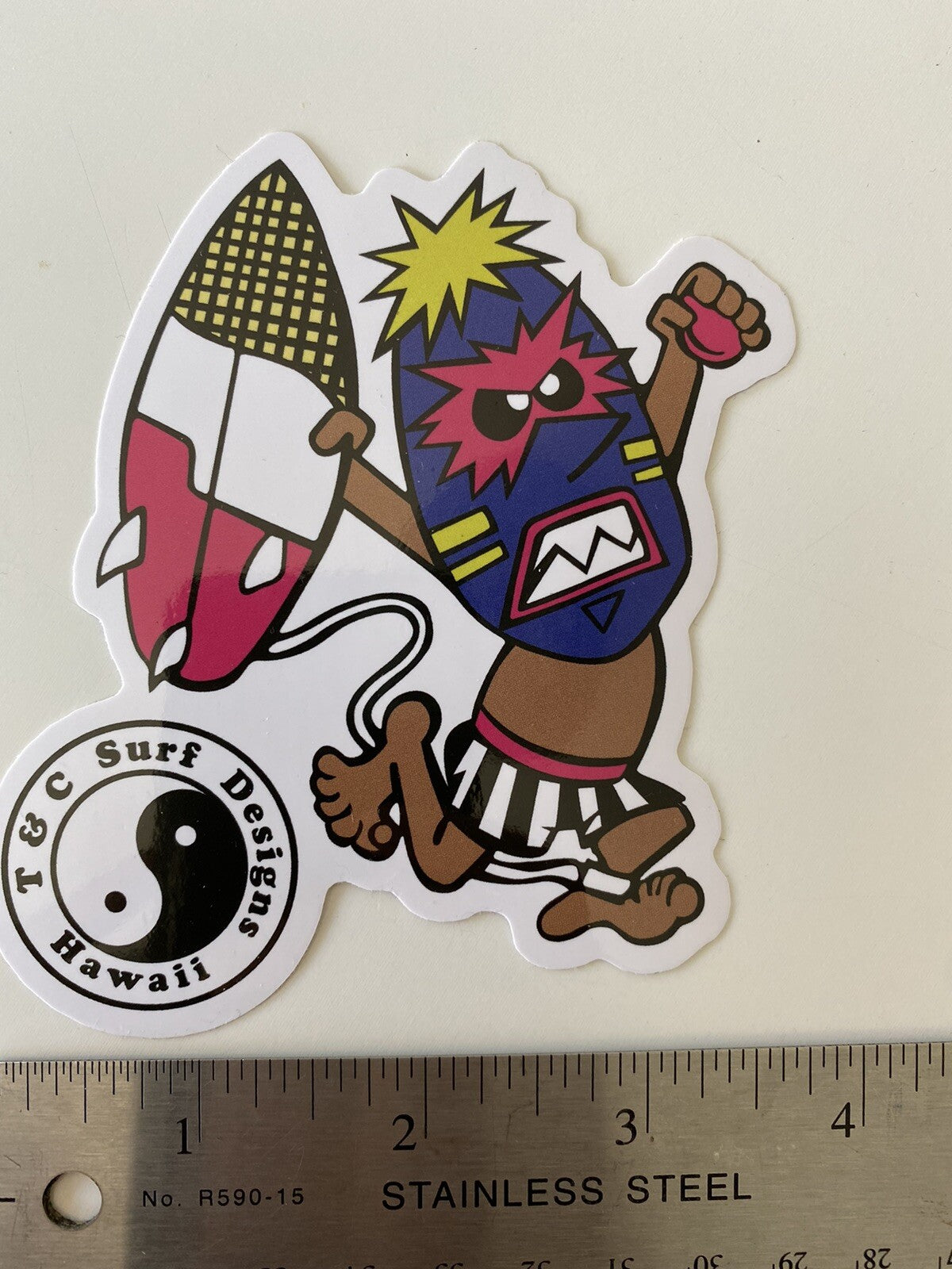 T&C Stickers Town Country Surfboards T&C TIKI Guy Surfing STICKER Da Boys Ape LA