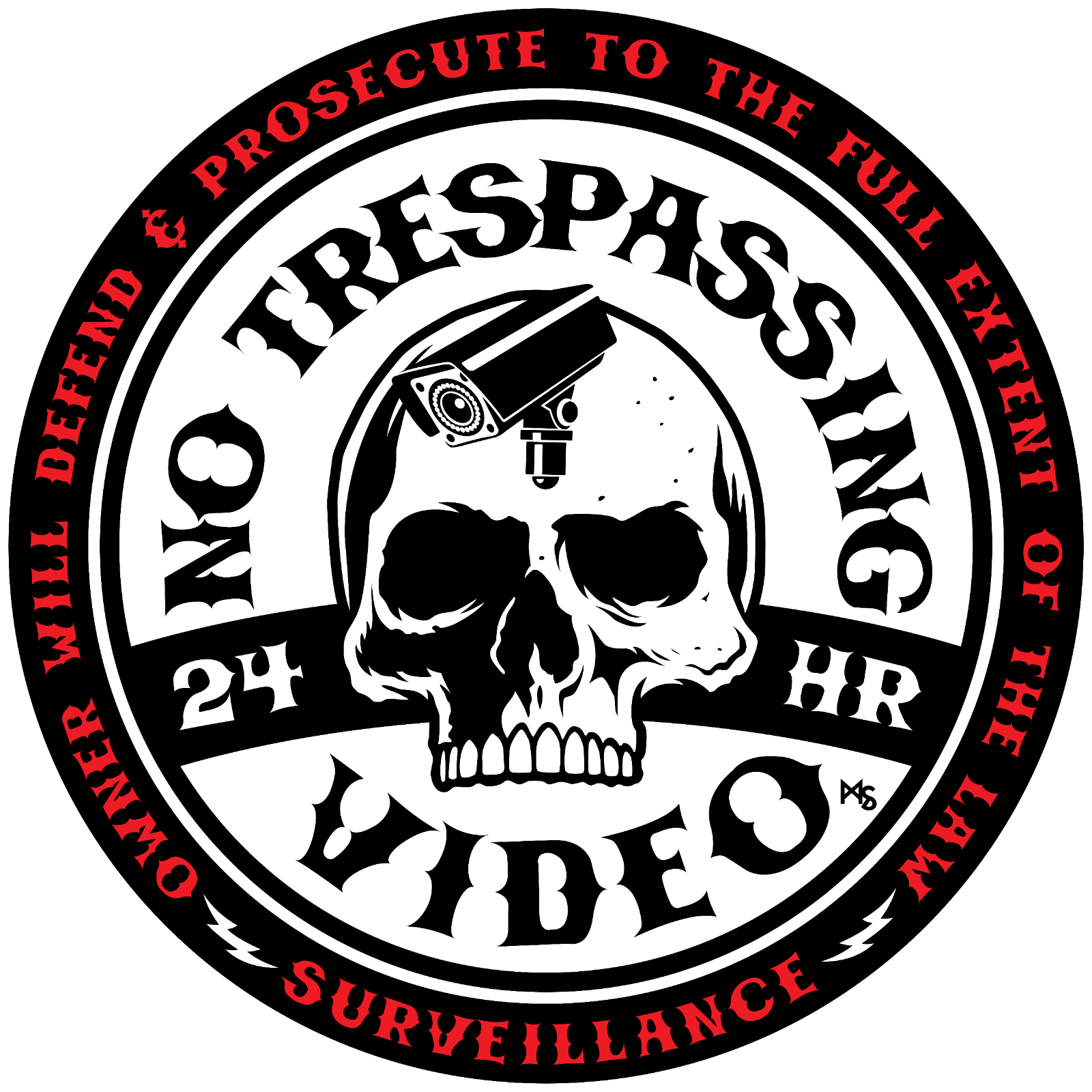 NO TRESPASSING STICKER VIDEO CAMERA STICKER 24 Hour Video SECURITY ADT