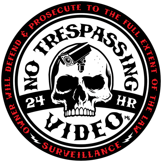 NO TRESPASSING STICKER VIDEO CAMERA STICKER 24 Hour Video SECURITY ADT