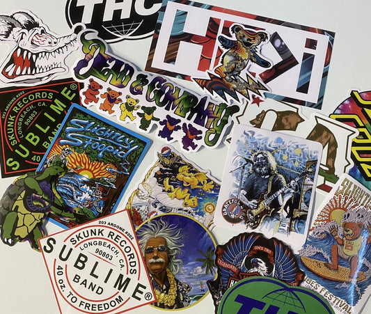 Sticker Lot Music Sticker Set Band Stickers Sublime Dead & Co. Santa Cruz Volcom