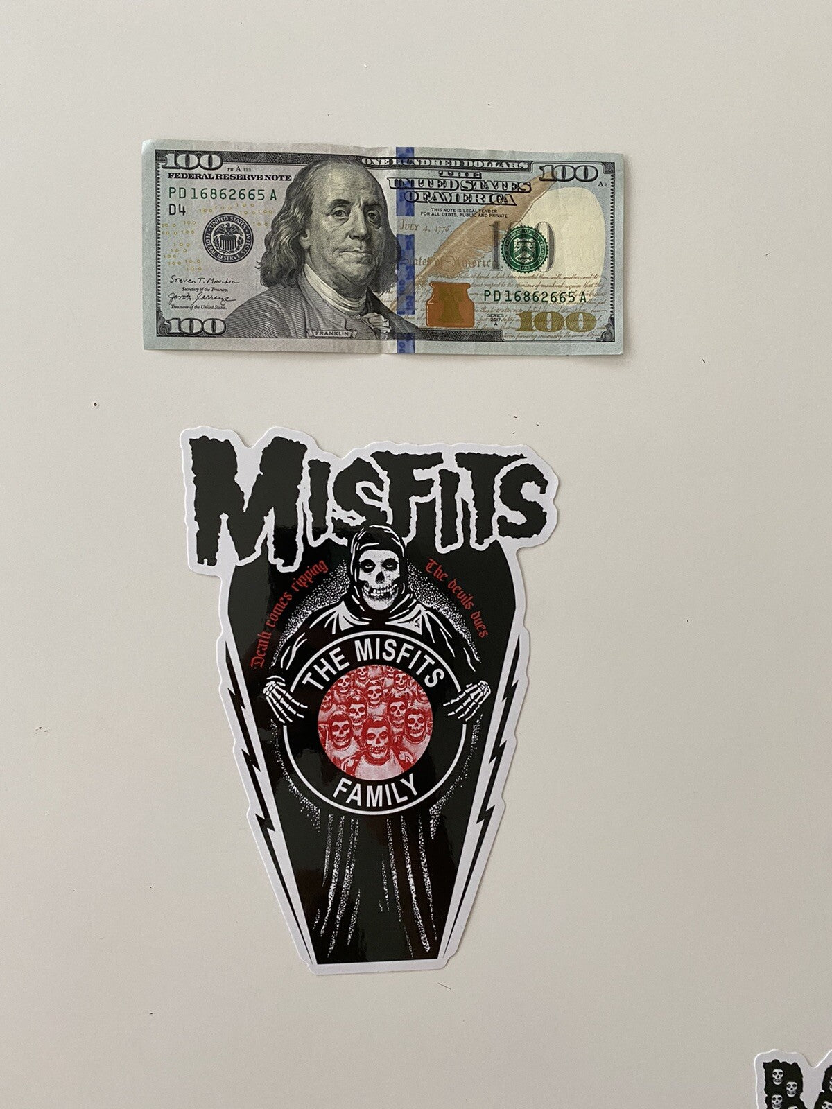 MISFITS STICKER MISFITS BAND STICKER  Large 7”   Sticker Metallica Samhain 2 SET
