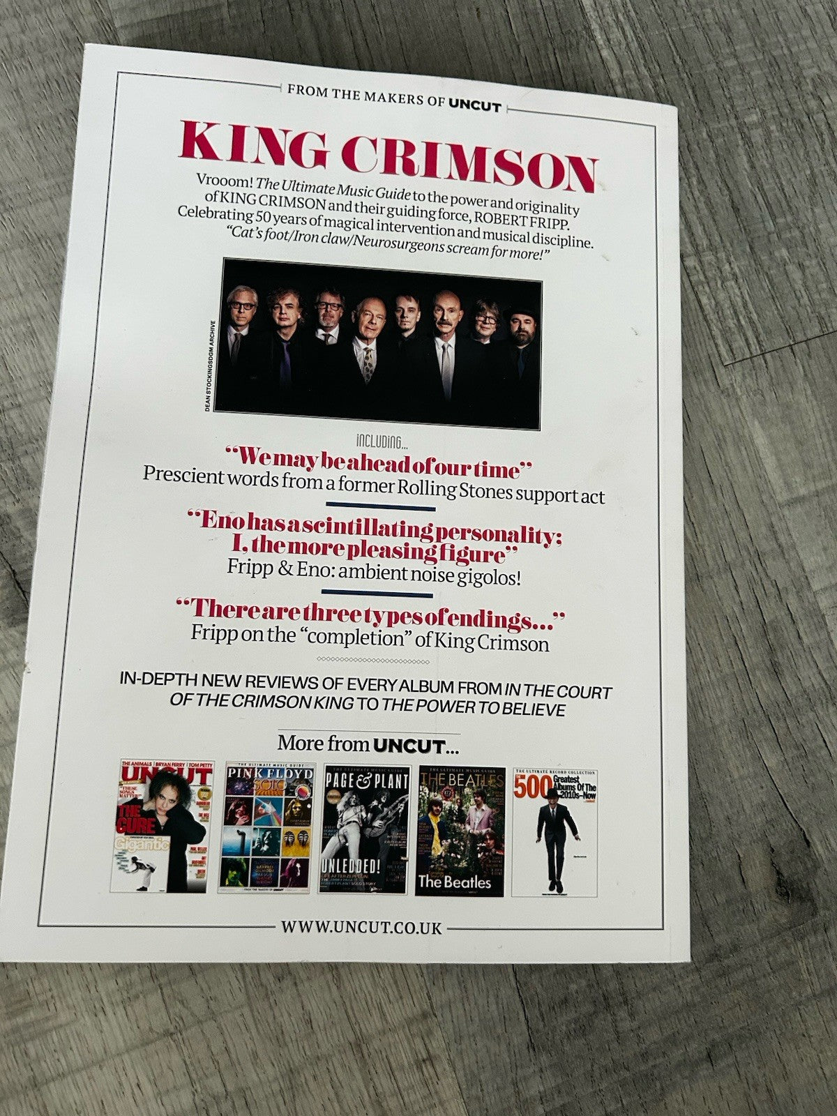 KING CRIMSON Magazine THE ULTIMATE MUSIC GUIDE UNCUT MAGAZINE Documentary Magaz