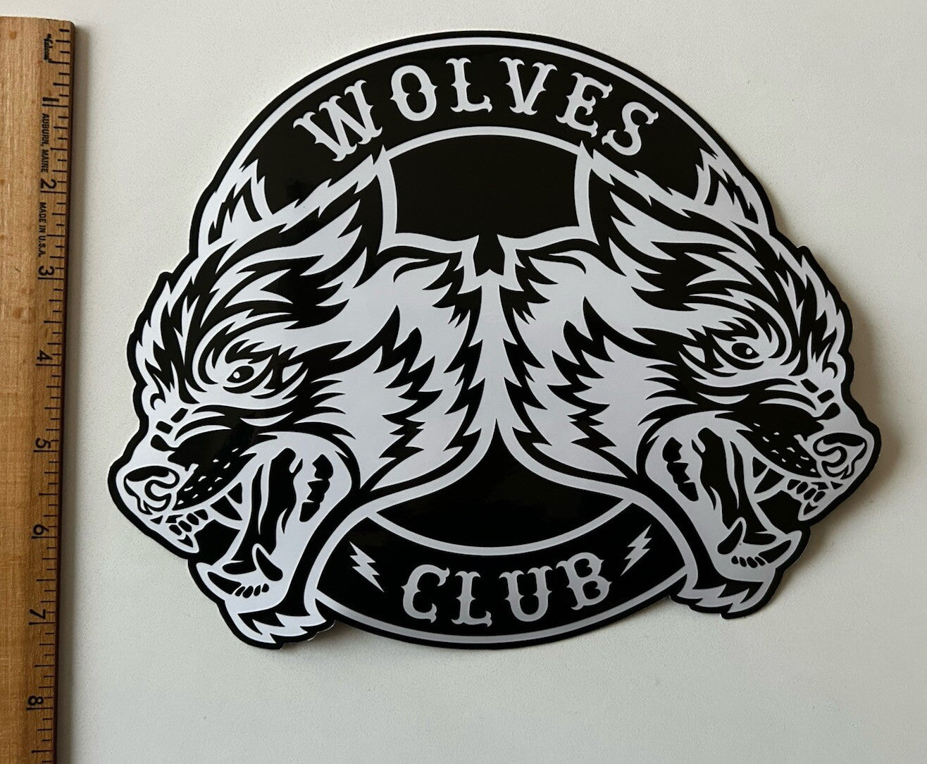 Wolves Club Stickers 9” XL Sports TEAM Sticker Volcom RVCA Vouri Darc Sports Gym