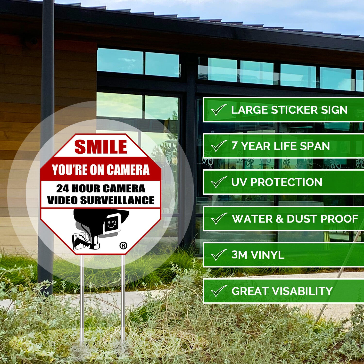 ALARM STICKER BEEARE STICKER NO TRESPASSING STICKER VIDEO CAMERA STICKER CCTV