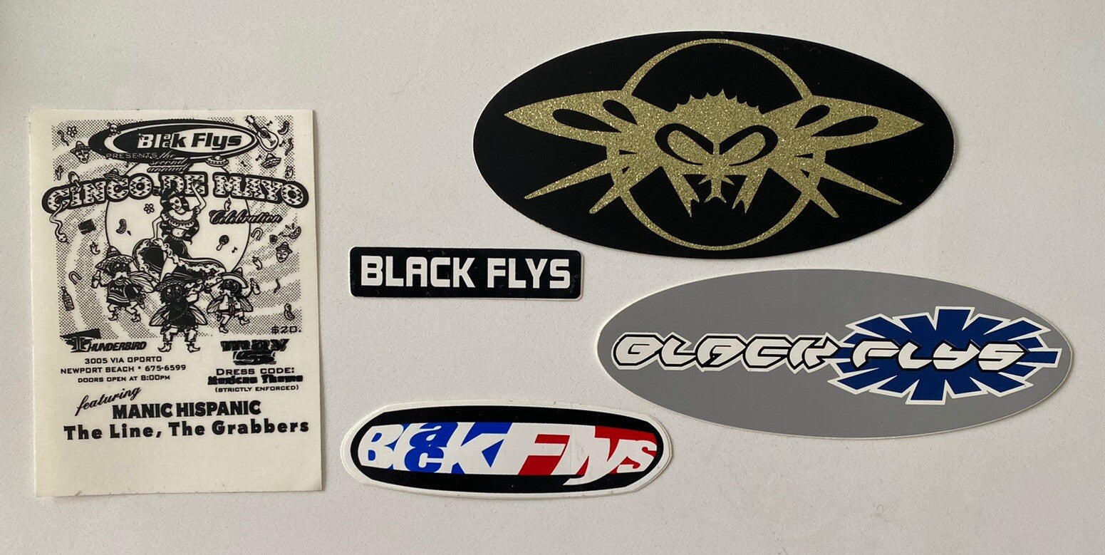 BLACK FLYS STICKERS Band Sticker Vans Sublime Mayhem T&C Lost Misfits RVCA Bones