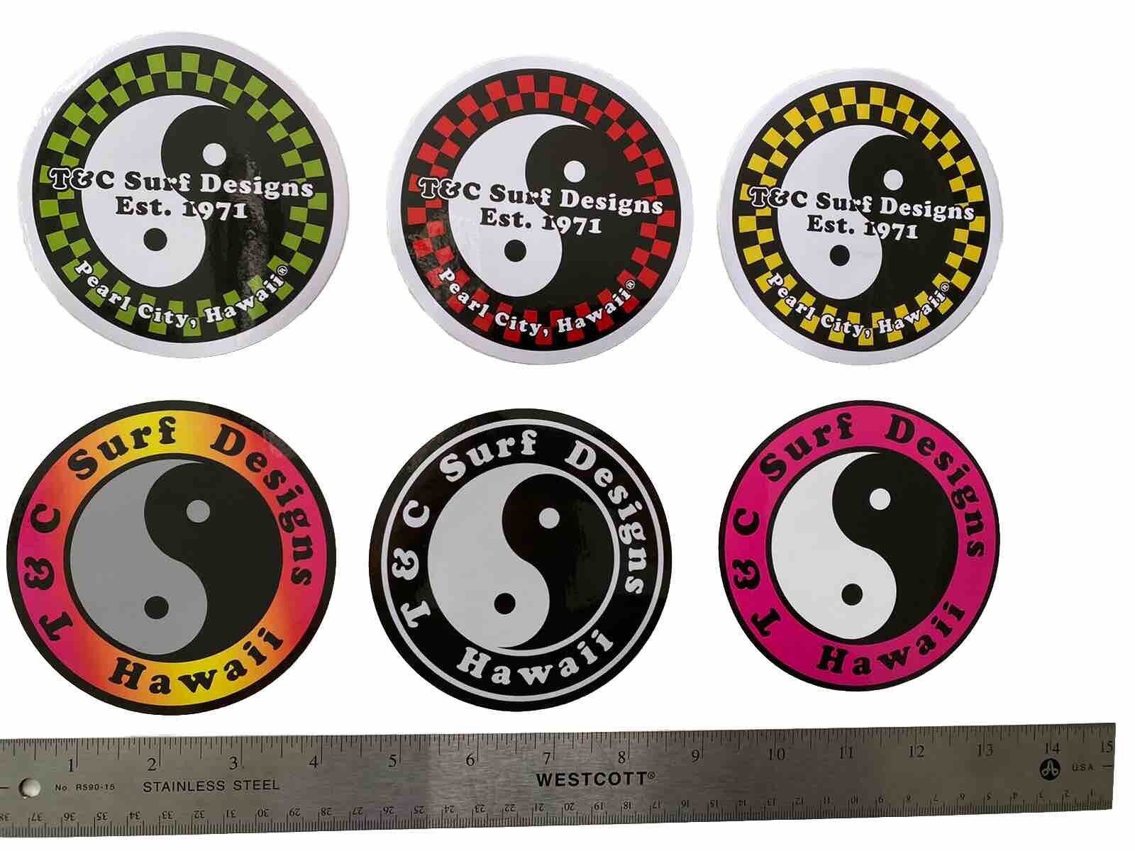T&C Sticker Set Town Country Surfboards Vintage Surfing STICKERS Volcom Team