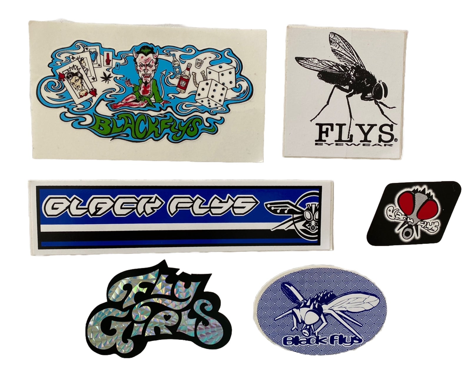 BLACK FLYS STICKER 90’s Vintage Skate Sticker Flygirls Santa Cruz Volcom Vans
