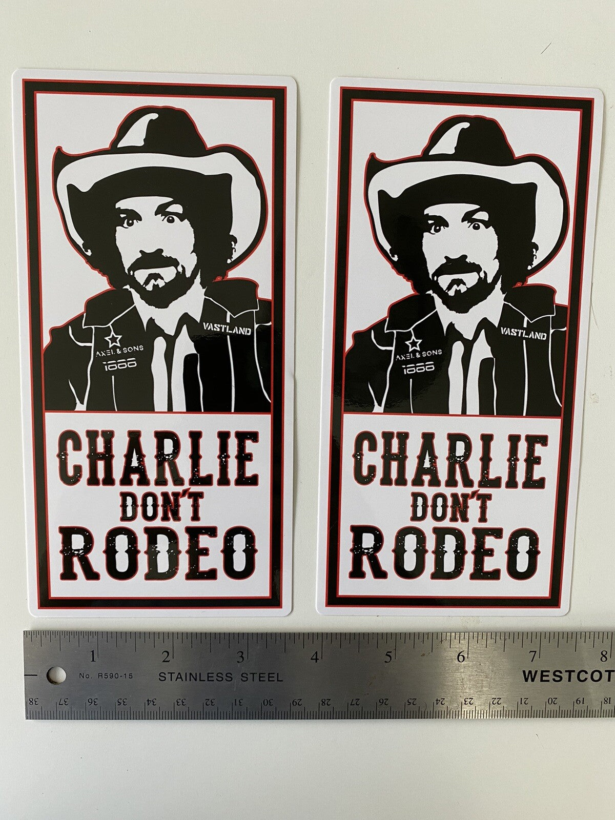 Charlie STICKER COWBOY BUCKLE BUNNY BARREL RACER BOOT BARNYellowstone Manson