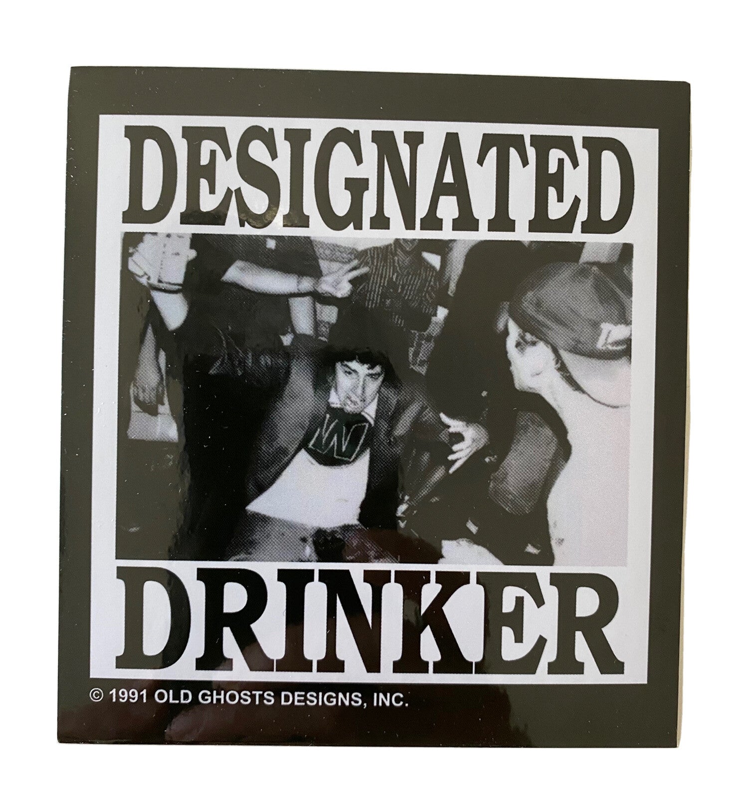 VINTAGE OLD GHOST STICKER Designated Drinker STICKER 1989 PORNHUB HUNTER “ BOGO”