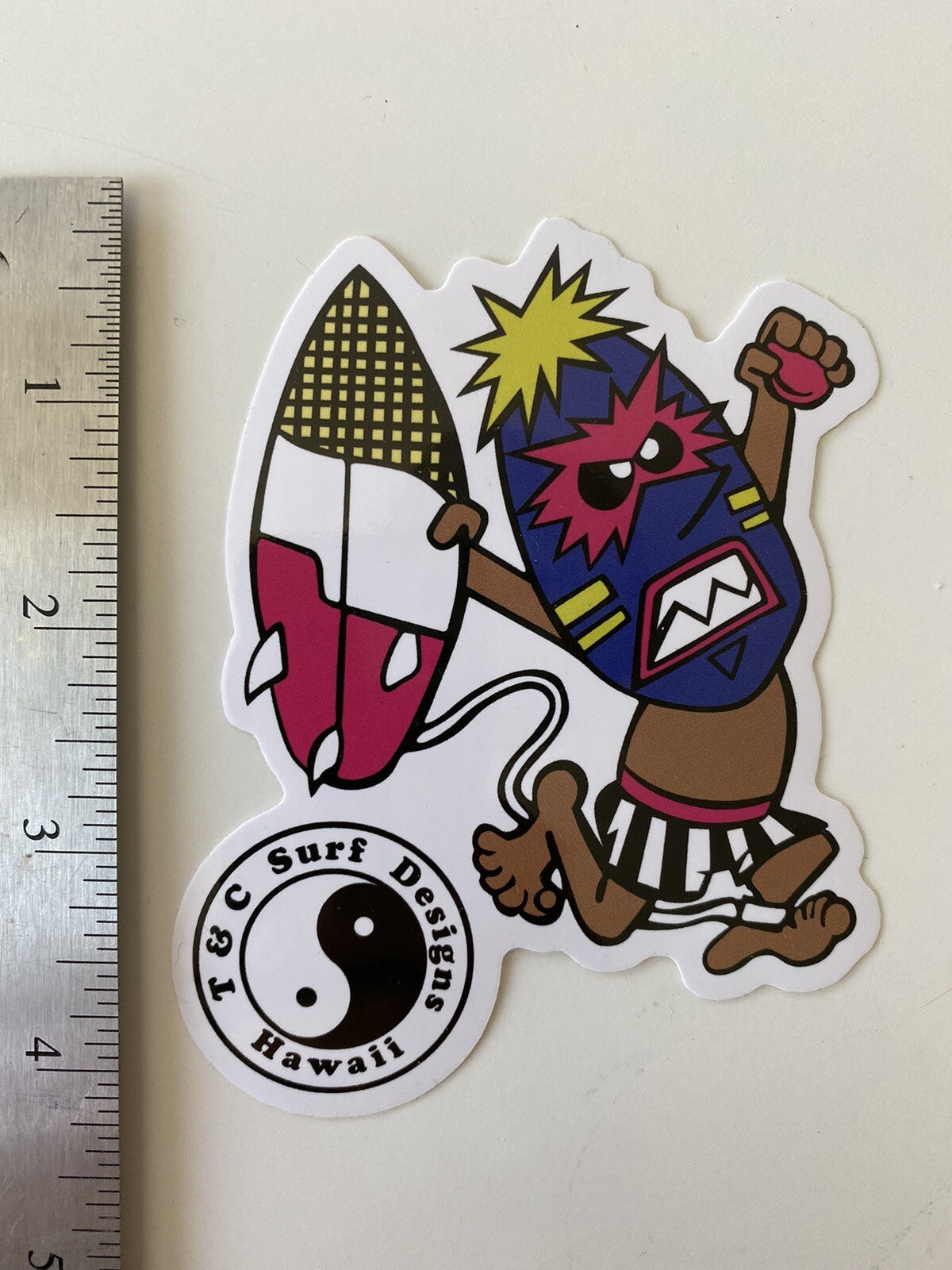 T&C Stickers Town Country Surfboards T&C TIKI Guy Surfing STICKER Da Boys Ape LA